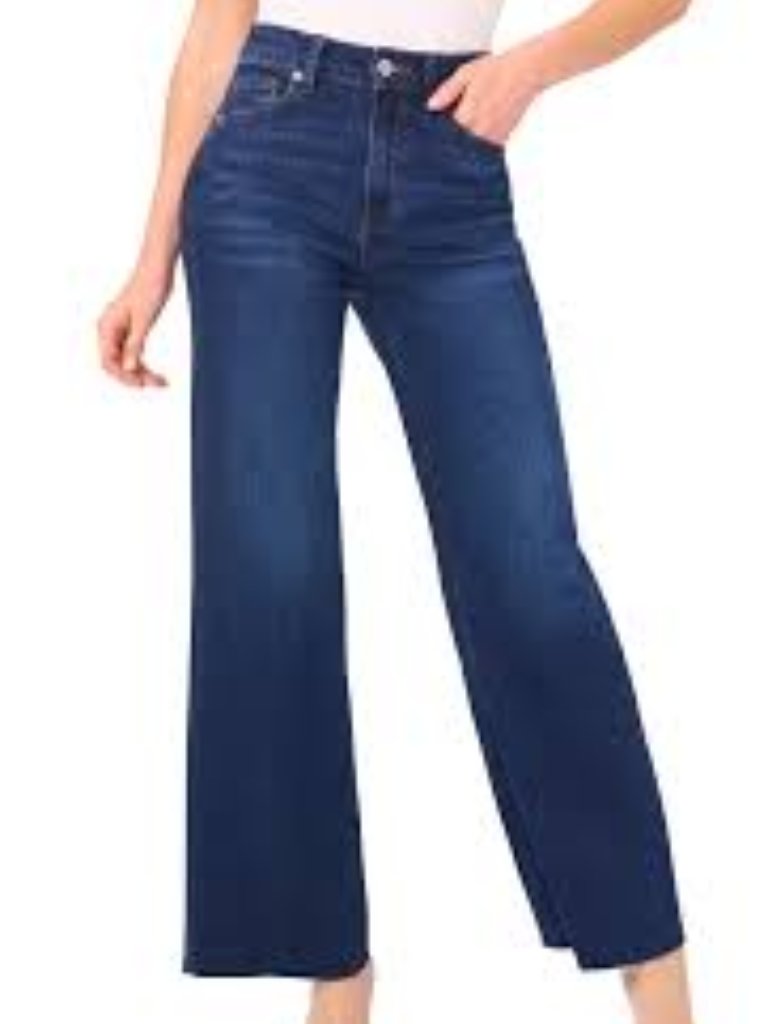 Cece Raw Hem High Waist Wide Leg Jeans Size 8